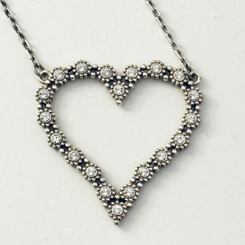 BRIGHTON Twinkle Silver Heart Crystals Necklace - Picture 11 of 12